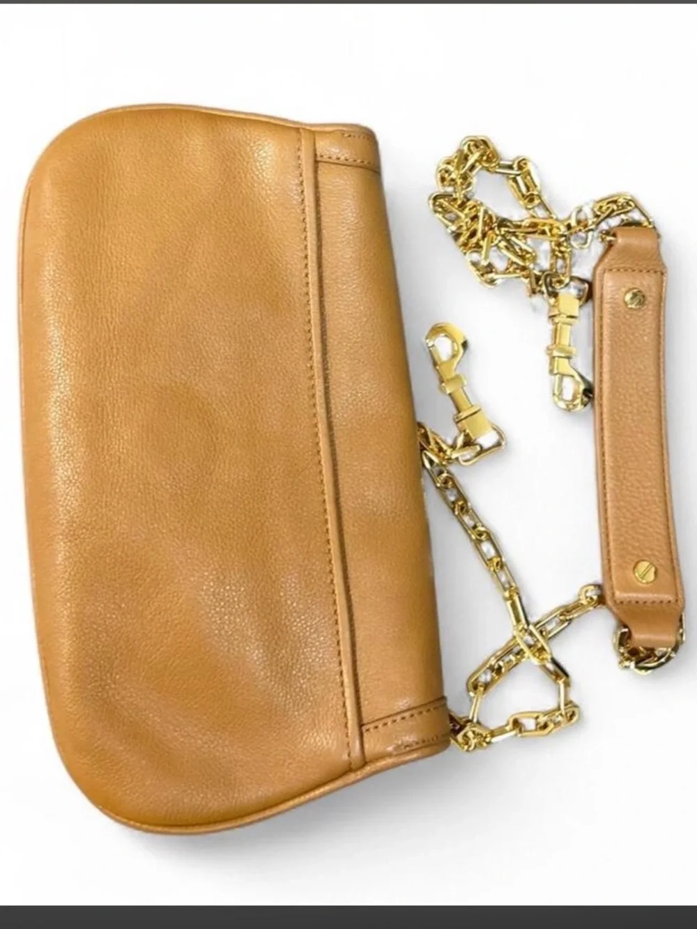 Tory Burch Tan Leather Crossbody with Gold Chain